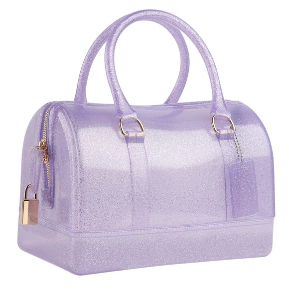 Ladies Summer Jelly Pillow-Shaped Top Handle Handbag Candy Color Transparent :] - Picture 1 of 7